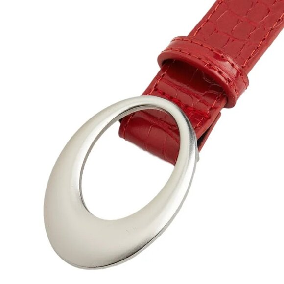 2/$30 NEW Classic Style Red Alligator Faux Finish Leather Belts - Picture 3 of 6